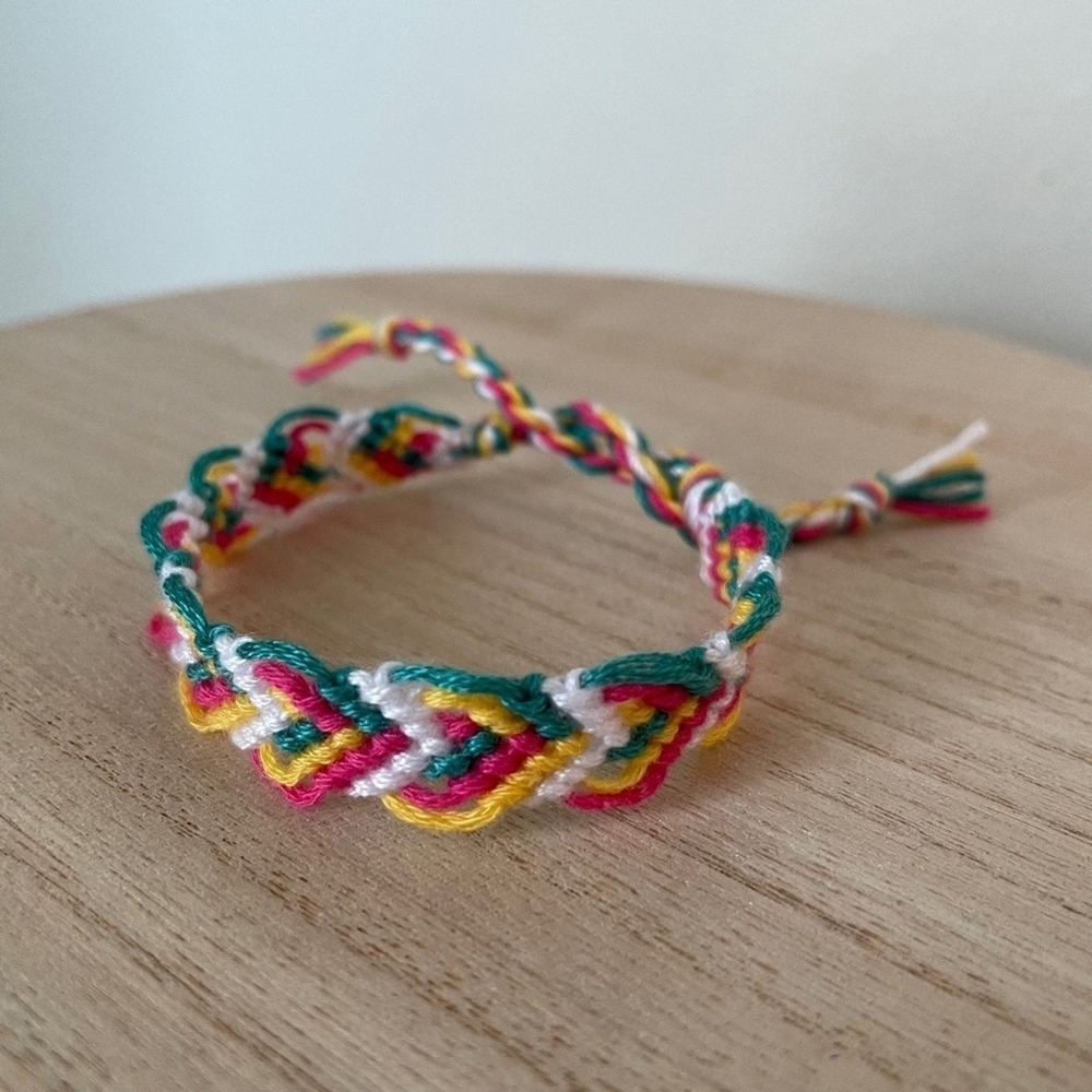 Handmade Woven Friendship Bracelet OS Multicolor Unisex Braided Cotton